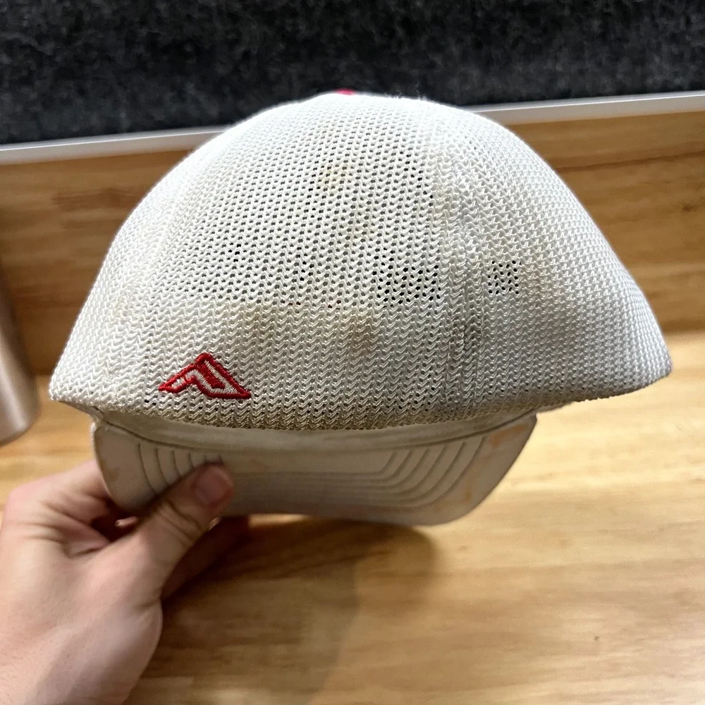 NV Baseball Cap Hat Trucker‎ Fitted Youth 6 3/8 6 7/8 Red White Blue Meshback